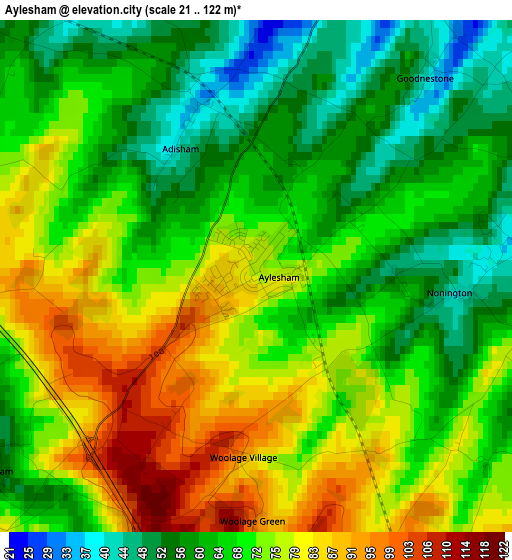 Aylesham elevation map