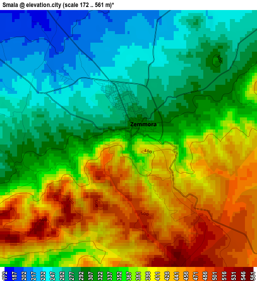 Smala elevation map