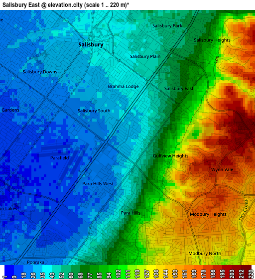 Salisbury East elevation map