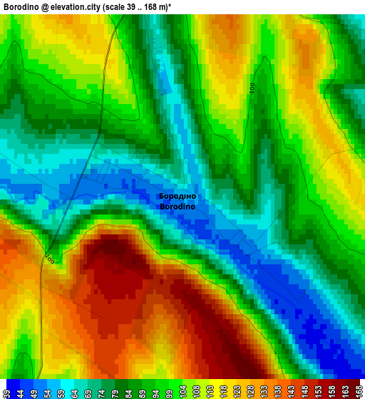 Borodino elevation map