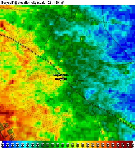 Boryspil’ elevation map