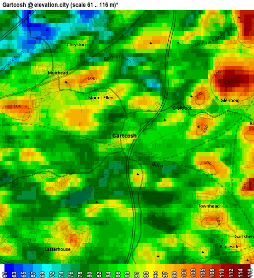 Gartcosh elevation map