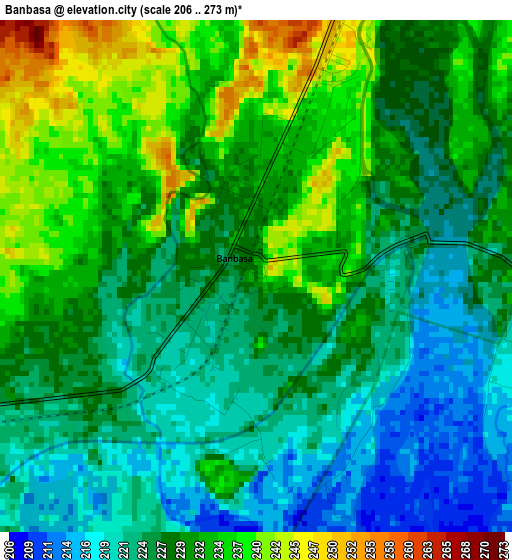 Banbasa elevation map