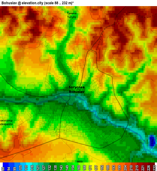 Bohuslav elevation map