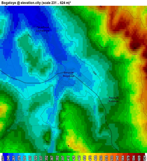 Bogatoye elevation map