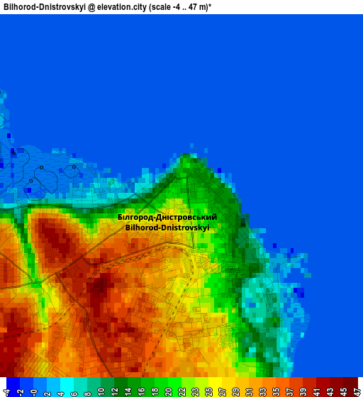 Bilhorod-Dnistrovskyi elevation map