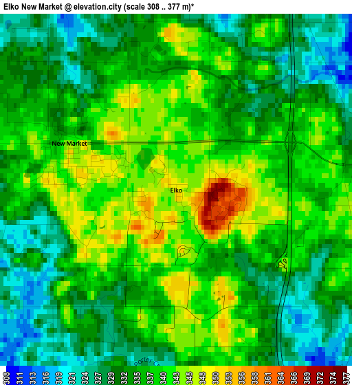 Elko New Market elevation map