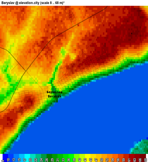 Beryslav elevation map