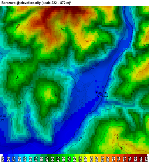 Berezovo elevation map