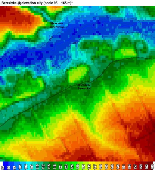 Berezivka elevation map