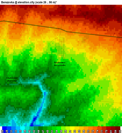 Berezovka elevation map