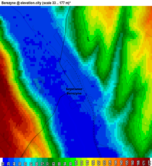 Berezyne elevation map