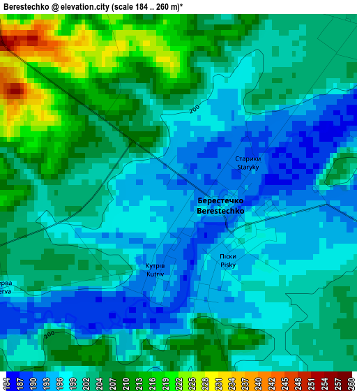 Berestechko elevation map