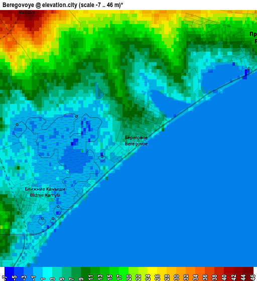 Beregovoye elevation map