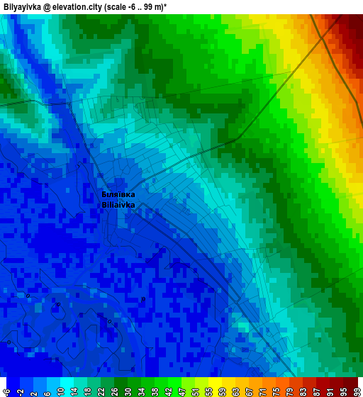 Bilyayivka elevation map