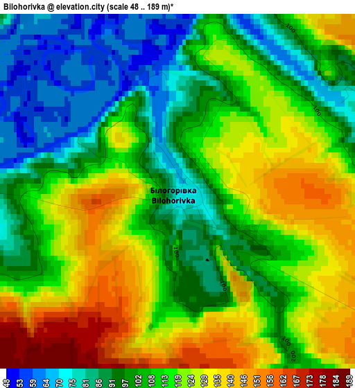 Bilohorivka elevation map