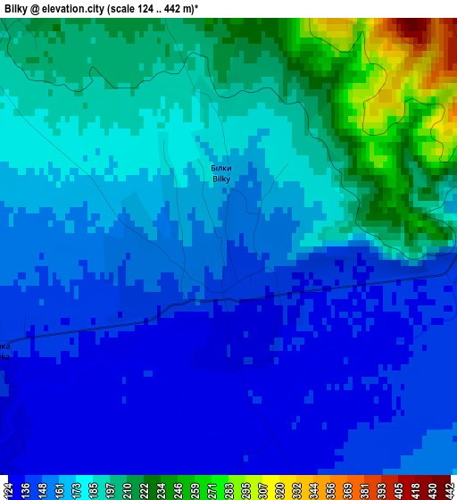 Bilky elevation map