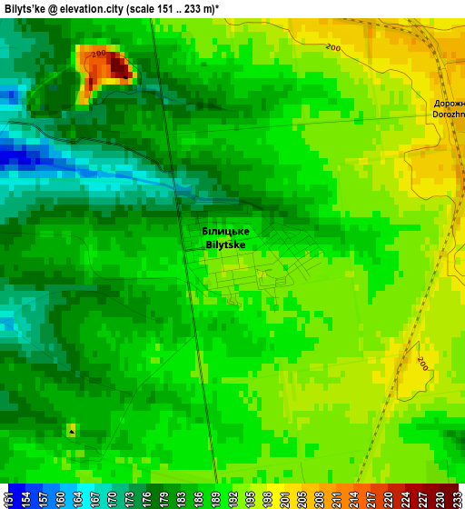 Bilyts’ke elevation map