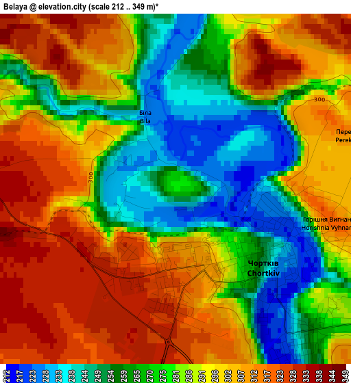 Belaya elevation map