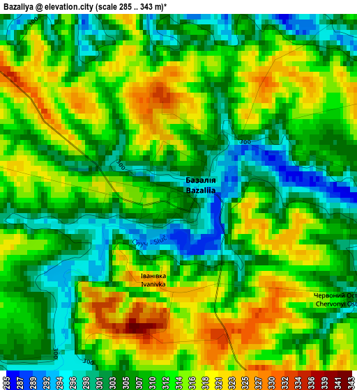 Bazaliya elevation map