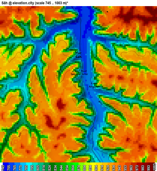 Sāh elevation map