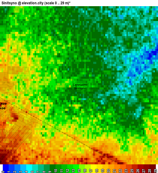 Sinitsyno elevation map