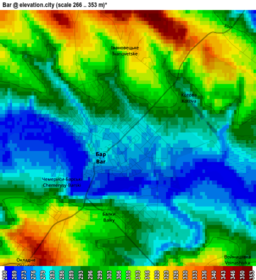 Bar elevation map