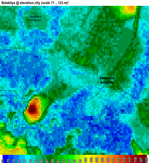 Balakliya elevation map