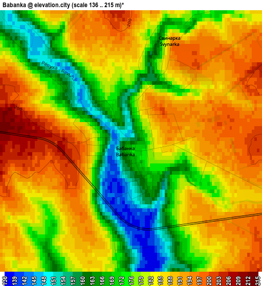 Babanka elevation map