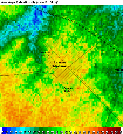 Azovskoye elevation map