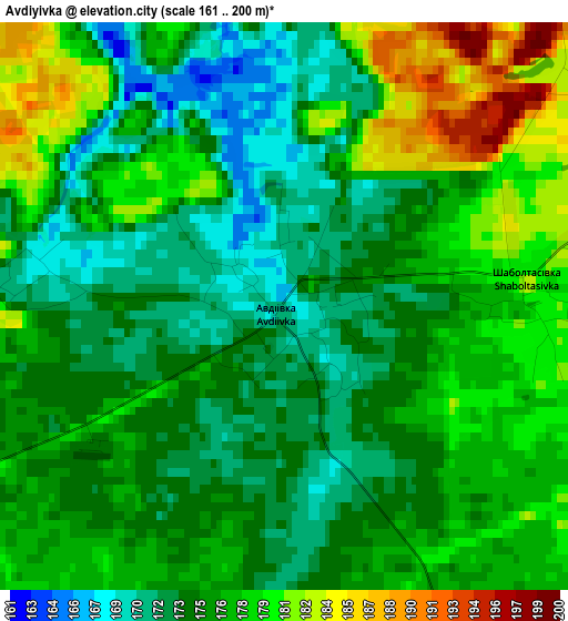 Avdiyivka elevation map