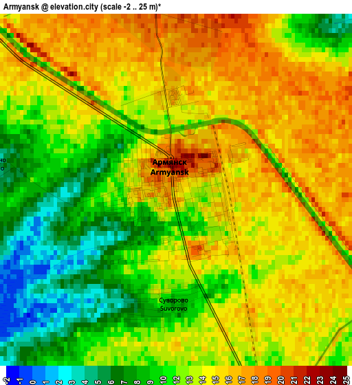 Armyansk elevation map