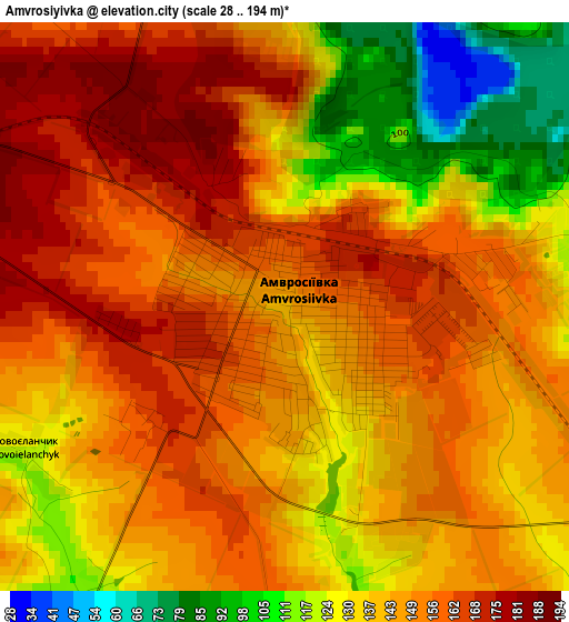 Amvrosiyivka elevation map