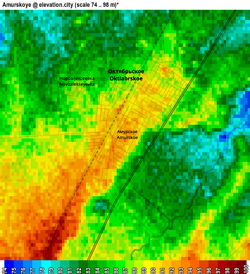 Amurskoye elevation map