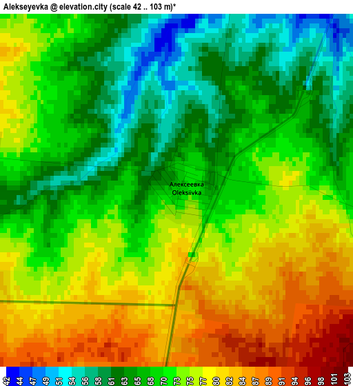 Alekseyevka elevation map