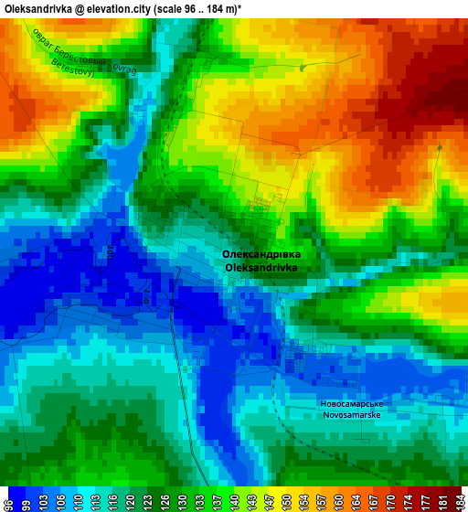 Oleksandrivka elevation map