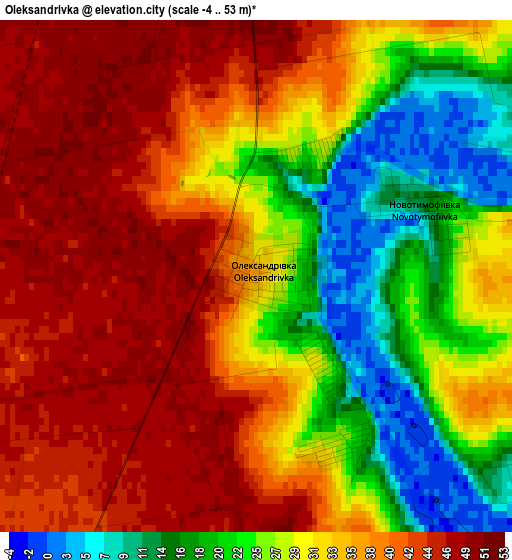 Oleksandrivka elevation map