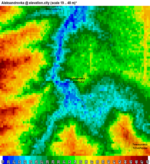 Aleksandrovka elevation map