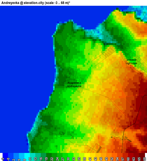 Andreyevka elevation map