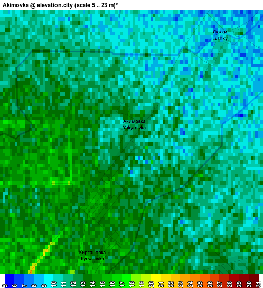 Akimovka elevation map