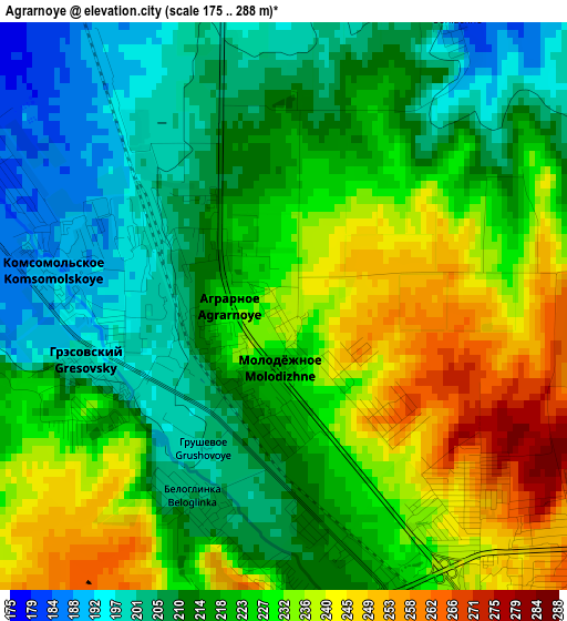 Agrarnoye elevation map