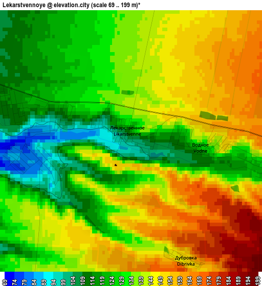 Lekarstvennoye elevation map