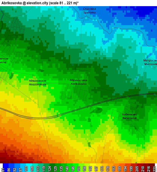 Abrikosovka elevation map