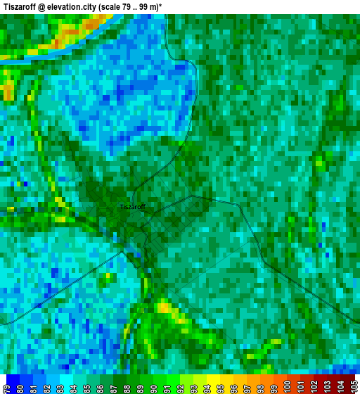 Tiszaroff elevation map