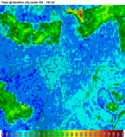 Tarpa elevation map