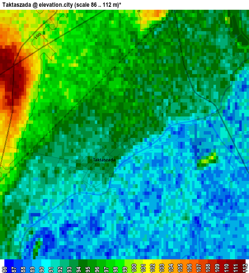 Taktaszada elevation map