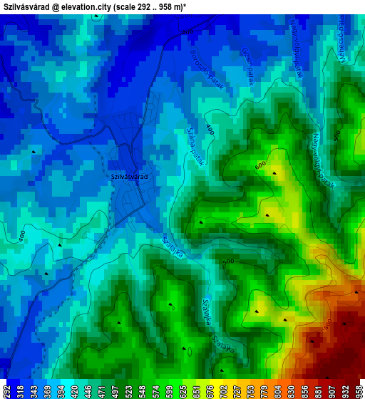 Szilvásvárad elevation map