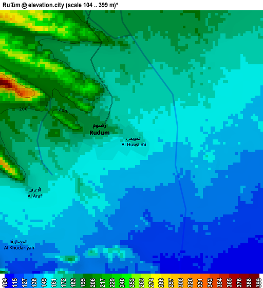 Ruḑūm elevation map