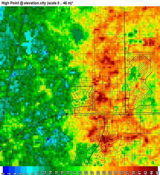 High Point elevation map