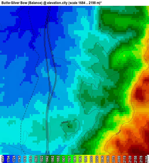 Butte-Silver Bow (Balance) elevation map